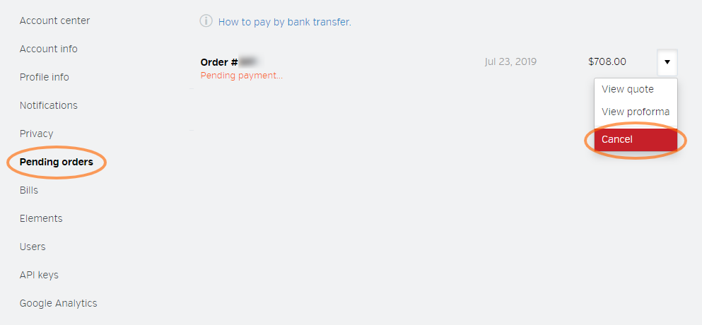 cancel pending transaction